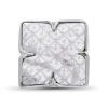 Stephen Dweck Carventurous 23*23 Clover White Mop Carving Double Side Ring in Sterling Silver< Rings