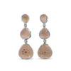 Stephen Dweck Carventurous Hand Carved Natural Quartz and Morganite Earrings in Sterling Silver< Earrings