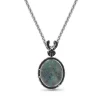 Stephen Dweck Carventurous Hand Carved Natural Quartz Abalone and Black Diamond 1.09ct Pendant in Sterling Silver< Necklace