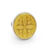 Stephen Dweck Carventurous Hand Carved Yellow Mother of Pearl Ring in Sterling Silver< Rings