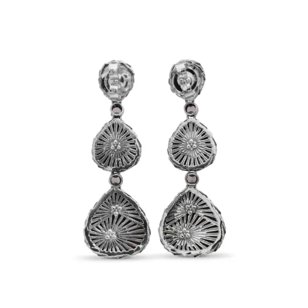 Stephen Dweck Carventurous Hand Carved Natural Quartz and Morganite Earrings in Sterling Silver< Earrings