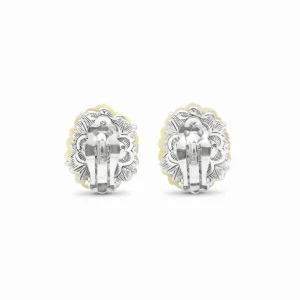 Stephen Dweck Carventurous Hand Carved Mother of Pearl Earrings in Sculpted Sterling Silver< Earrings