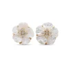 Stephen Dweck Colorbloom 14mm White Mother of Pearl Flower and White Diamond 0.15ct Earring in 18K Gold< Earrings