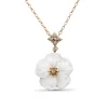 Stephen Dweck Colorbloom 22mm White Mother of Pearl and White Diamond 0.18ct Pendant in 18K Gold< Necklace