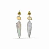 Stephen Dweck Galactical Champagne and Natural Quartz Mother of Pearl and Sunstone Earrings in Sterling Silver< Earrings