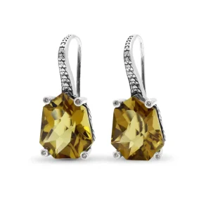 Stephen Dweck Galactical Champagne Quartz and Champagne Diamond Galactical Earrings in Sterling Silver< Earrings