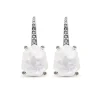 Stephen Dweck Galactical Crystal Quartz Over White Mop Galactical Earrings in Sterling Silver with Diamonds< Earrings