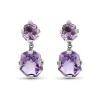 Stephen Dweck Galactical Faceted Galactical Amethyst Double Drop Earrings in Sterling Silver< Earrings