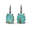 Stephen Dweck Galactical Faceted Natural Quartz Turquoise and Champagne Diamond Earrings in Sterling Silver< Earrings