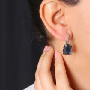 Stephen Dweck Galactical Faceted Natural Quartz Mother of Pearl Hematite and Champagne Diamond Galactical Earrings in Sterling Silver< Earrings