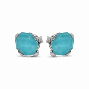 Stephen Dweck Galactical Freeform Crystal, Turquise Stud Earring in Sterling Silver< Earrings