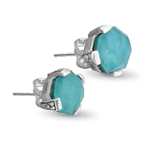 Stephen Dweck Galactical Freeform Crystal, Turquise Stud Earring in Sterling Silver< Earrings