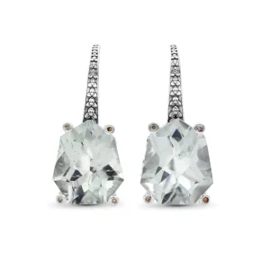 Stephen Dweck Galactical Green Prasiolite and Champagne Diamond Galactical Earrings in Sterling Silver< Earrings