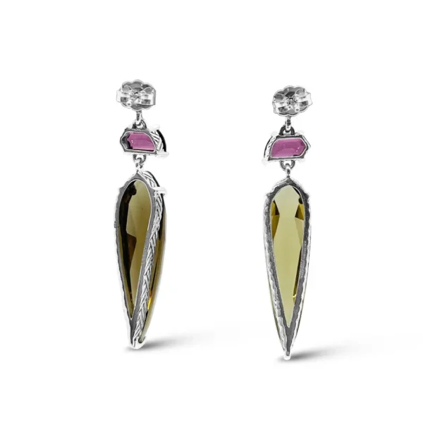 Stephen Dweck Galactical Rhodolite Garnet Cognac Quartz Earrings in Sterling Silver< Earrings
