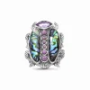 Stephen Dweck Garden of Stephen Amethyst Phosphosiderite Natural Quartz and Abalone Scarab Ring in Sterling Silver< Rings