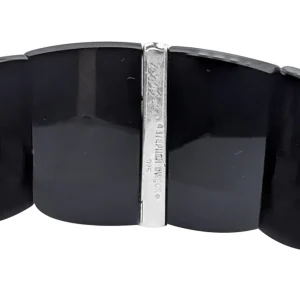 Stephen Dweck Garden of Stephen Black Onyx Slip-On Bracelet with Flower Engraved Sterling Silver Spacers< Bracelets