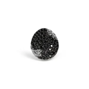 Stephen Dweck Garden of Stephen Black Spinel Pave Ring in Sterling Silver< Rings