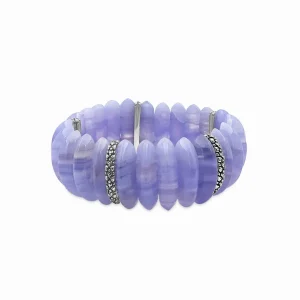 Stephen Dweck Garden of Stephen Blue Lace Agate Marquise Stretch Bracelet in Sterling Silver< Bracelets