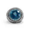 Stephen Dweck Garden of Stephen Blue Topaz Ring in Engraved Sterling Silver< Rings