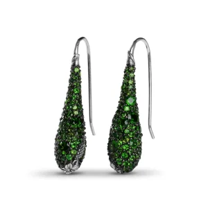 Stephen Dweck Garden of Stephen Chrome Diopside Hook Earrings in Sterling Silver< Earrings