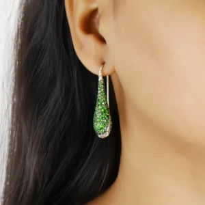 Stephen Dweck Garden of Stephen Chrome Diopside Hook Earrings in Sterling Silver< Earrings