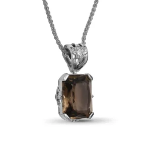 Stephen Dweck Garden of Stephen 40.80ct Faceted Smoky Quartz Pendant in Sterling Silver< Necklace