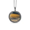 Stephen Dweck Garden of Stephen 53.70ct Tiger Eye Reversible Pendant in Sterling Silver< Necklace