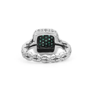 Stephen Dweck Garden of Stephen Emerald Pave Ring in Sterling Silver< Rings