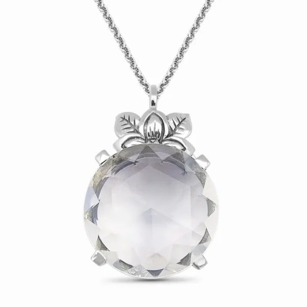 Stephen Dweck Garden of Stephen Faceted Milky Quartz Pendant in Sterling Silver< Necklace