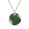 Stephen Dweck Garden of Stephen Faceted Chrome Diopside Pave Pendant in Sterling Silver< Necklace