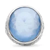 Stephen Dweck Garden of Stephen Faceted Natural Quartz and Blue Agate Ring in Sterling Silver< Rings