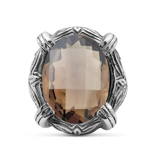 Stephen Dweck Garden of Stephen Faceted Smoky Quartz Ring in Sterling Silver< Rings