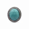 Stephen Dweck Garden of Stephen Faceted American Turquoise Ring and Champagne Diamond 0.55ct Ring in Sterling Silver< Rings