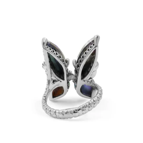 Stephen Dweck Garden of Stephen Faceted Natural Quartz Abalone and Peridot Butterfly Ring in Sterling Silver< Rings