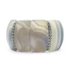 Stephen Dweck Garden of Stephen Grey Stripe Agate Slip-On Bracelet with Flower Engraved Sterling Silver Spacers< Bracelets