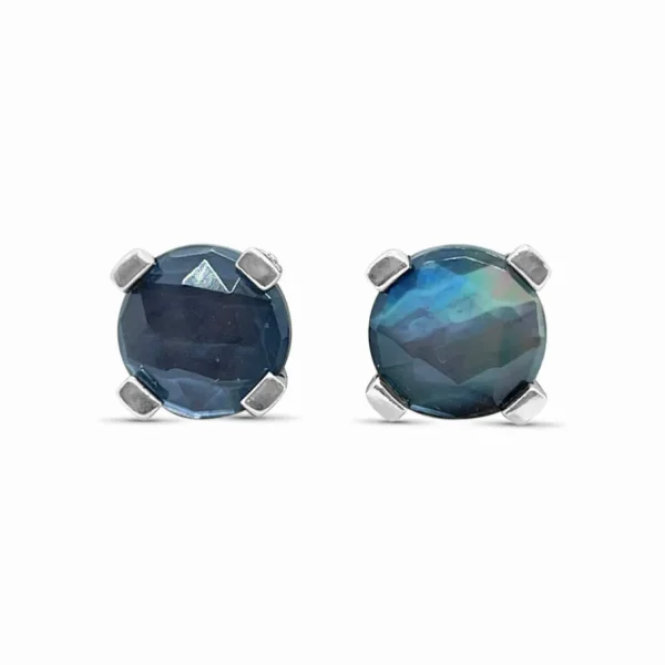 Stephen Dweck Garden of Stephen Hematite Triple on Engraved Wire Stud Earrings in Sterling Silver< Earrings