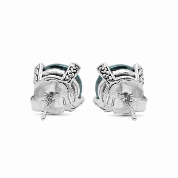 Stephen Dweck Garden of Stephen Hematite Triple on Engraved Wire Stud Earrings in Sterling Silver< Earrings