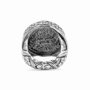 Stephen Dweck Garden of Stephen Internally Carved Smoky Quartz and Champagne Diamond 0.55ct Ring in Sterling Silver< Rings