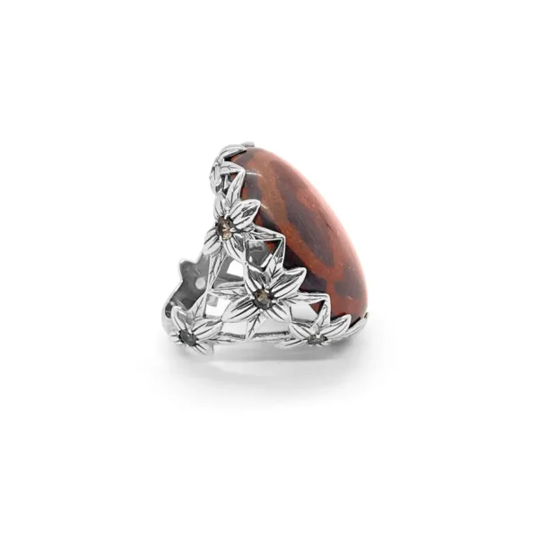 Stephen Dweck Garden of Stephen Jasper and Smoky Quartz Ring in Sterling Silver< Rings