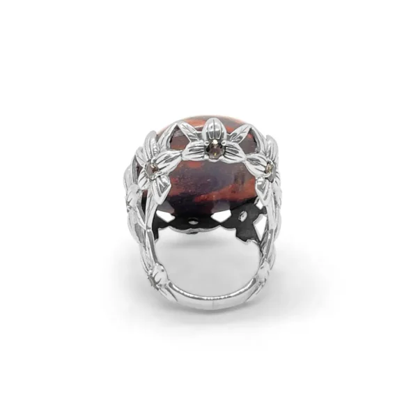 Stephen Dweck Garden of Stephen Jasper and Smoky Quartz Ring in Sterling Silver< Rings