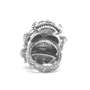 Stephen Dweck Garden of Stephen Lavender Moon Quartz Rhodolite Garnet Natural Quartz and Abalone Scarab Ring in Sterling Silver< Rings