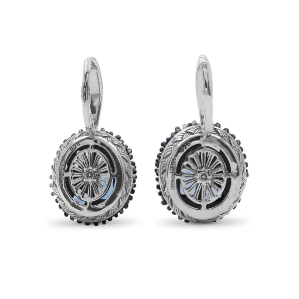 Stephen Dweck Garden of Stephen London Blue Topaz and Moon Quartz Earrings in Sterling Silver< Earrings