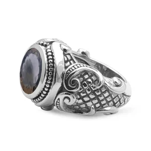 Stephen Dweck Garden of Stephen 12MM Round Smoky Qtz Gemstone Ring in Sterling Silver< Rings