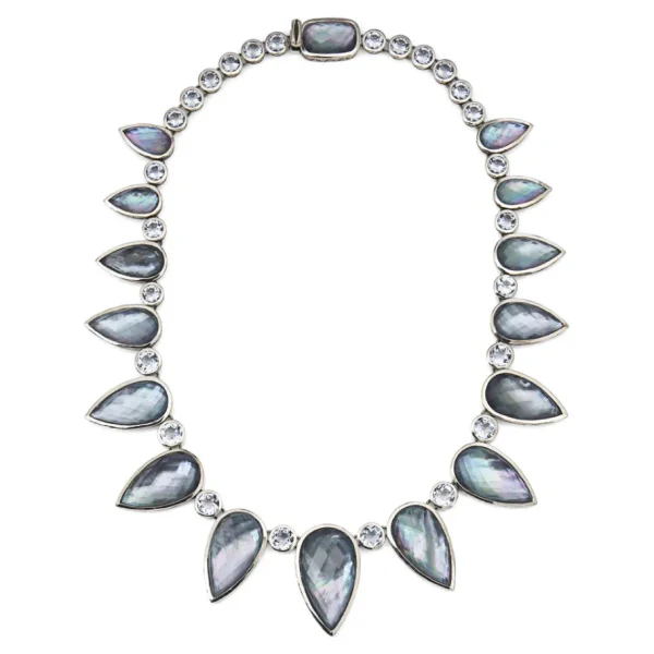 Stephen Dweck Garden of Stephen Natural Quartz Mother of Pearl and Hematite Necklace in Sterling Silver< Necklace