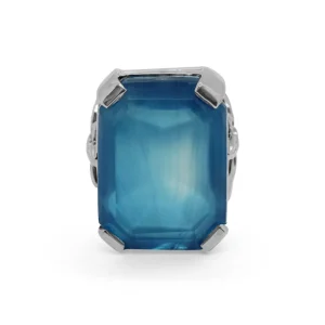 Stephen Dweck Garden of Stephen Natural Quartz Blue Agate Ring in Sterling Silver< Rings