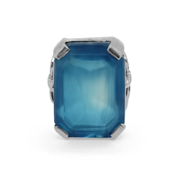 Stephen Dweck Garden of Stephen Natural Quartz Blue Agate Ring in Sterling Silver< Rings