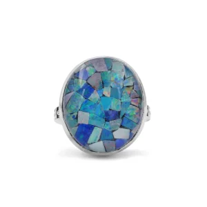 Stephen Dweck Garden of Stephen Natural Quartz and Opal Mosaic Ring in Sterling Silver< Rings