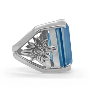 Stephen Dweck Garden of Stephen Natural Quartz Blue Agate Ring in Sterling Silver< Rings