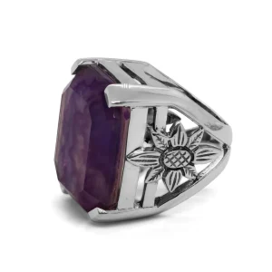 Stephen Dweck Garden of Stephen Natural Quartz Purple Agate Ring in Sterling Silver< Rings