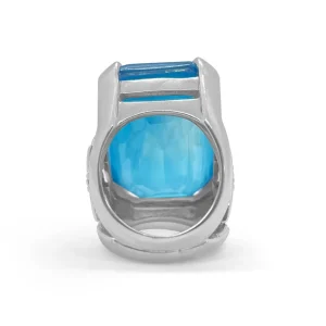 Stephen Dweck Garden of Stephen Natural Quartz Blue Agate Ring in Sterling Silver< Rings